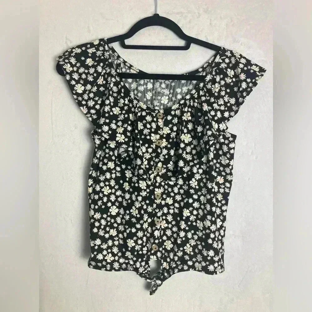 Justice floral girls size xlarge‎ top